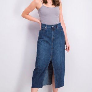 Gap Jeans Long Denim Slit Skirt Size 2